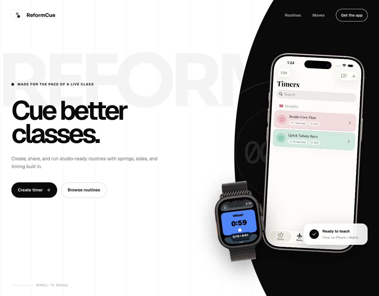 Reform Cue interval timer