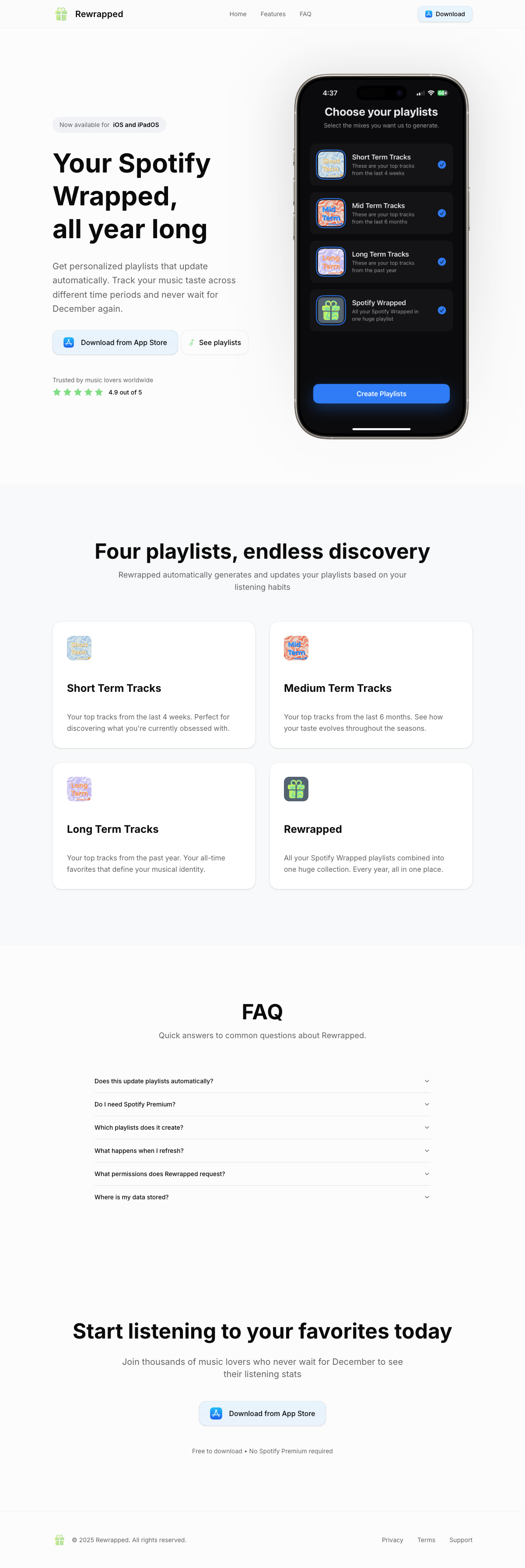 Rewrapped landing page