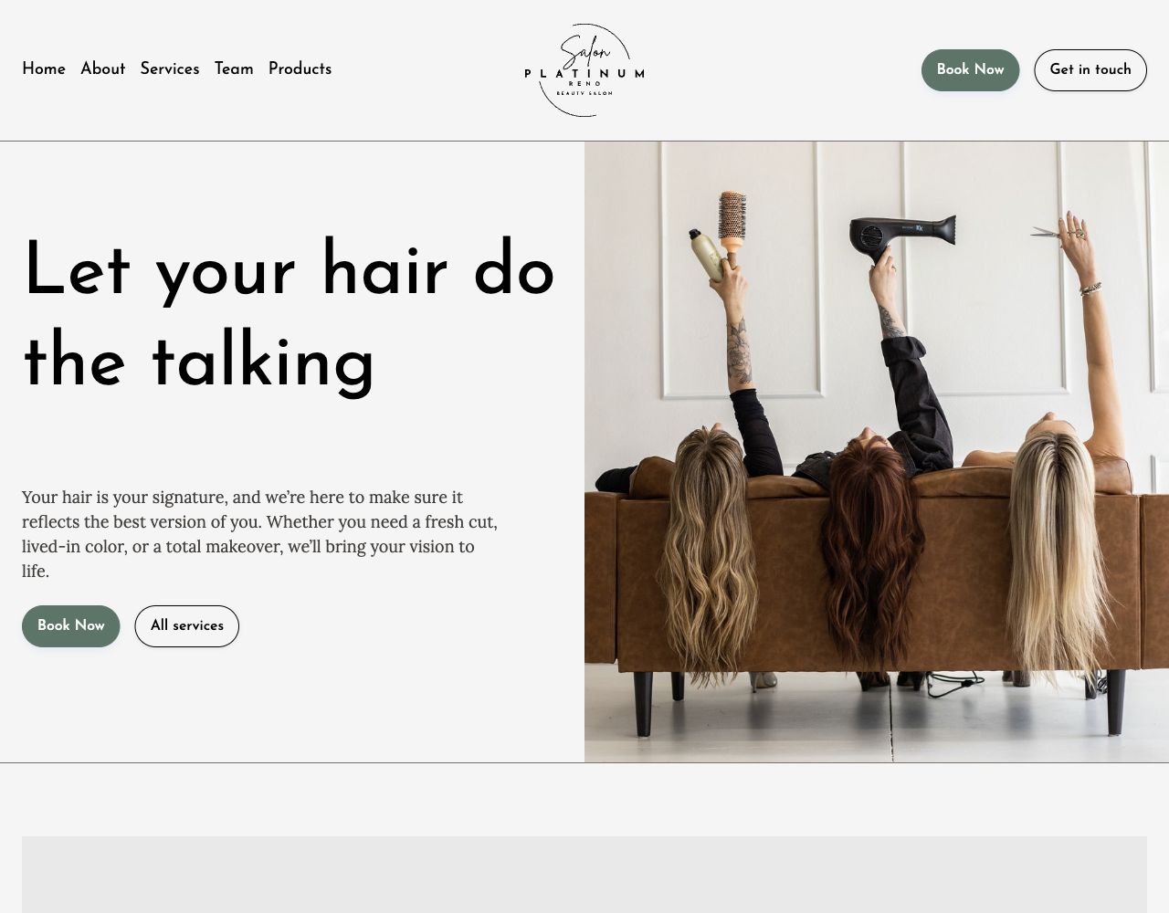 Salon Platinum website