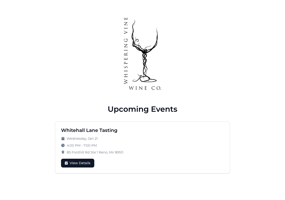 Whispering Vine events listing