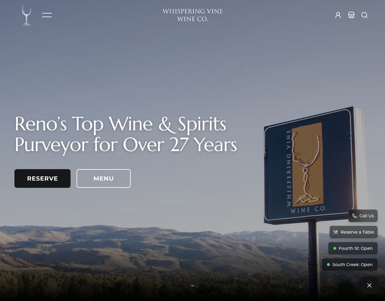 Whispering Vine Wine Co. website